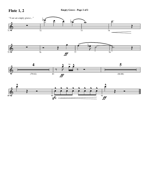 Empty Grave (Choral Anthem SATB) Flute 1/2 (Word Music Choral / Arr. Luke Gambill / Arr. Cliff Duren)