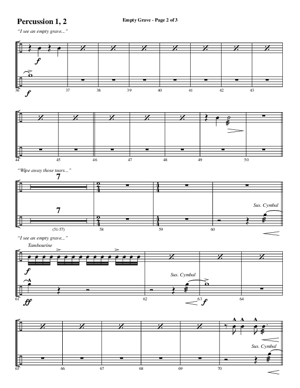 Empty Grave (Choral Anthem SATB) Percussion (Word Music Choral / Arr. Luke Gambill / Arr. Cliff Duren)