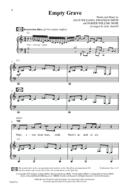 Empty Grave (Choral Anthem SATB) Anthem (SATB/Piano) (Word Music Choral / Arr. Luke Gambill / Arr. Cliff Duren)