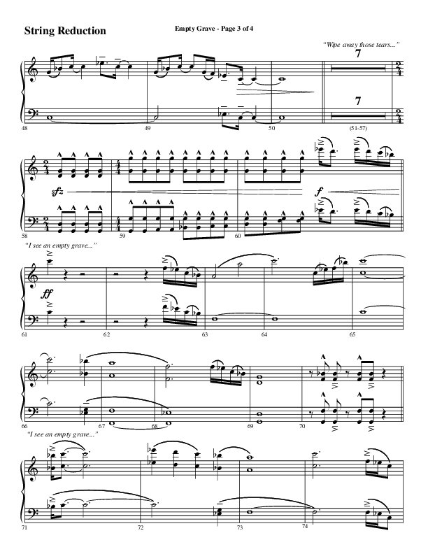 Empty Grave (Choral Anthem SATB) String Reduction (Word Music Choral / Arr. Luke Gambill / Arr. Cliff Duren)