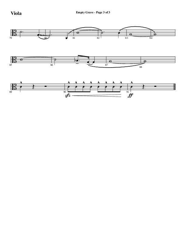 Empty Grave (Choral Anthem SATB) Viola (Word Music Choral / Arr. Luke Gambill / Arr. Cliff Duren)
