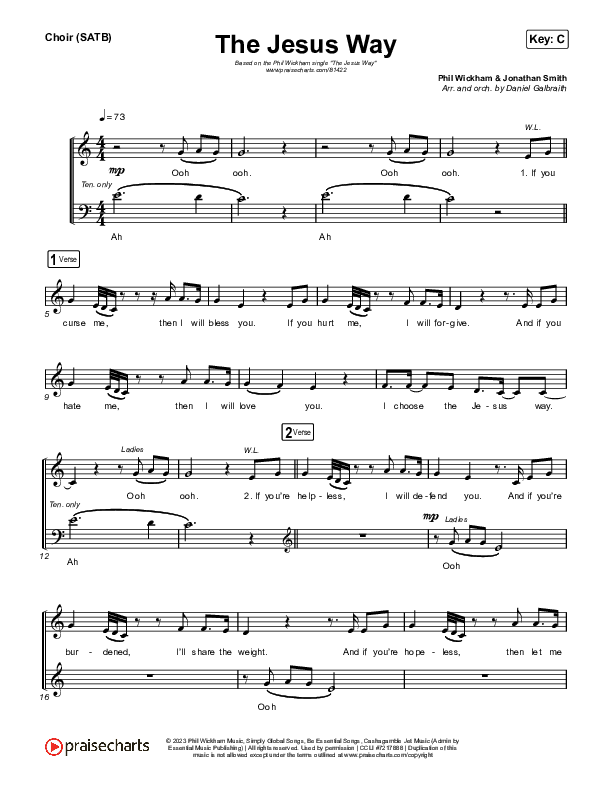 The Jesus Way Choir Sheet (SATB) (Phil Wickham)