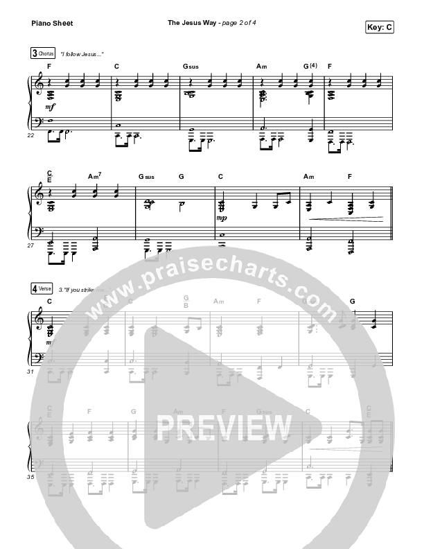The Jesus Way Piano Sheet (Phil Wickham)