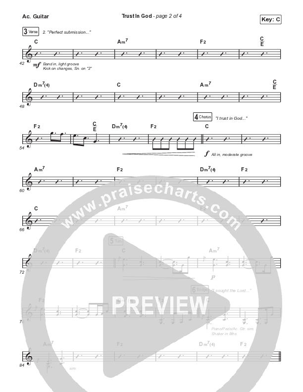 Trust In God (Choral Anthem SATB) Acoustic Guitar (Elevation Worship / Chris Brown / Arr. Phil Nitz)