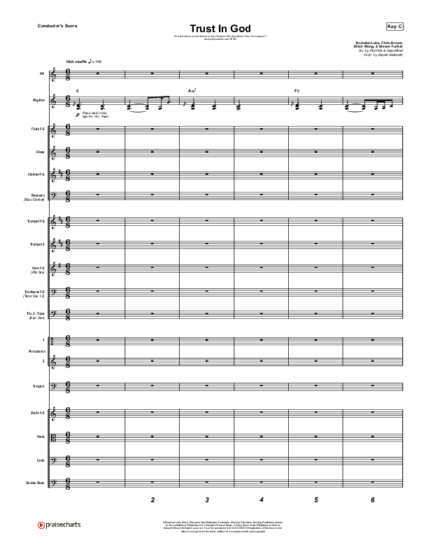 Trust In God (Choral Anthem SATB) Conductor's Score (Elevation Worship / Chris Brown / Arr. Phil Nitz)