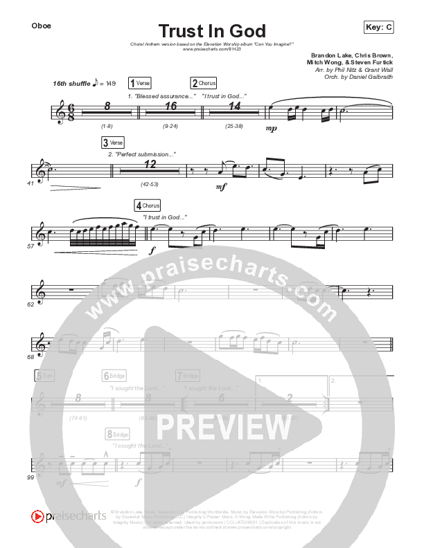 Trust In God (Choral Anthem SATB) Wind Pack (Elevation Worship / Chris Brown / Arr. Phil Nitz)