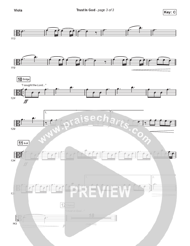 Trust In God (Choral Anthem SATB) Viola (Elevation Worship / Chris Brown / Arr. Phil Nitz)