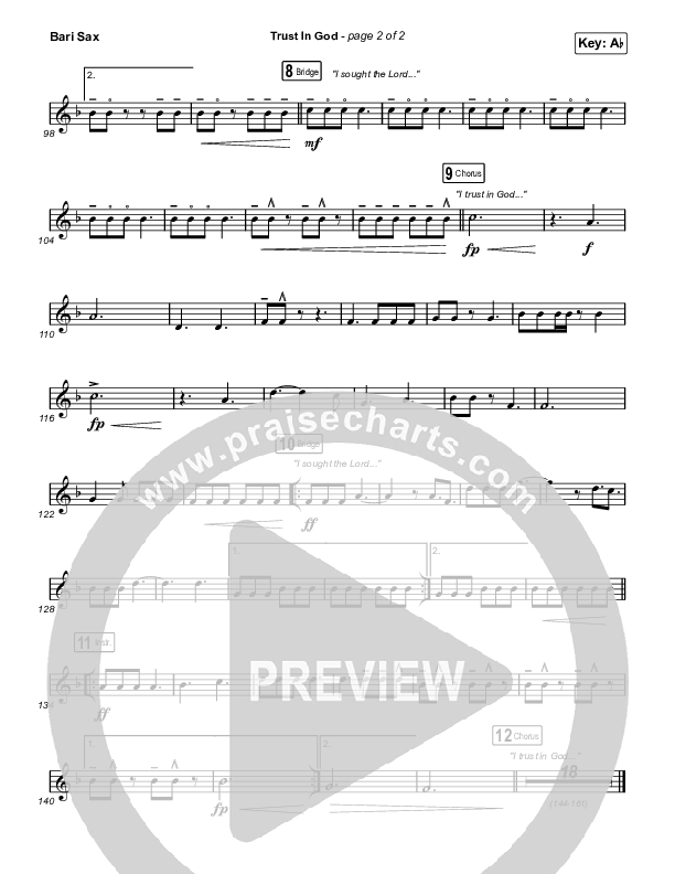 Trust In God (Worship Choir/SAB) Bari Sax (Elevation Worship / Chris Brown / Arr. Phil Nitz)