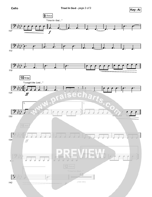 Trust In God (Worship Choir/SAB) Cello (Elevation Worship / Chris Brown / Arr. Phil Nitz)