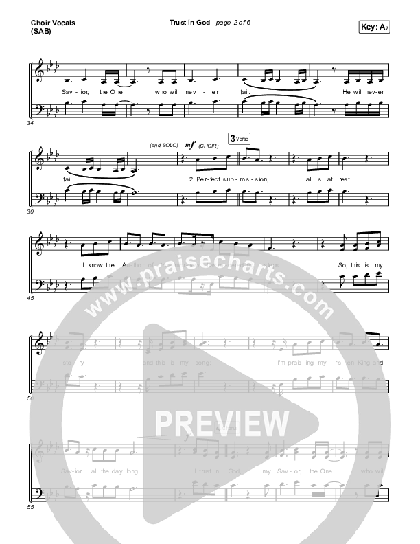 Trust In God (Worship Choir/SAB) Choir Sheet (SAB) (Elevation Worship / Chris Brown / Arr. Phil Nitz)