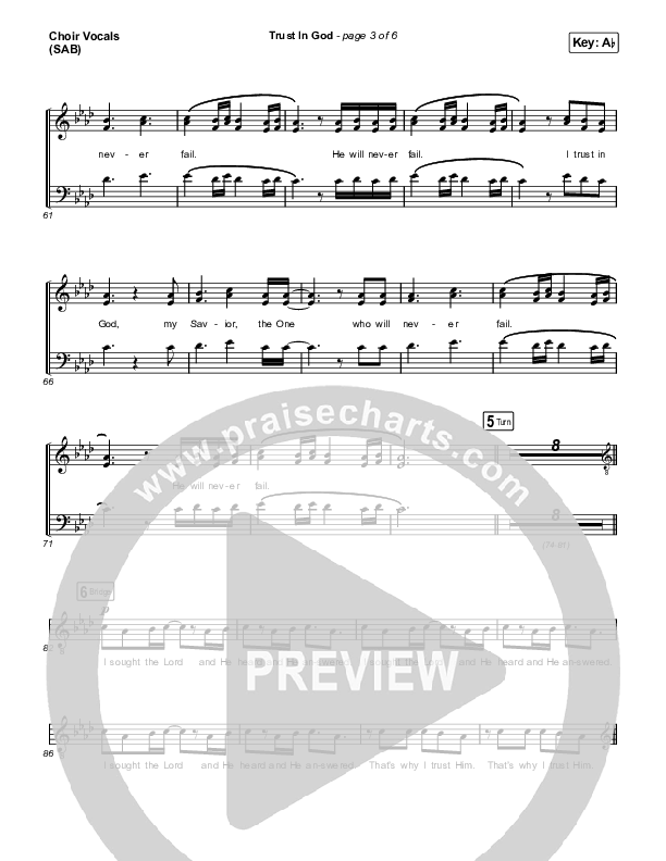 Trust In God (Worship Choir/SAB) Choir Sheet (SAB) (Elevation Worship / Chris Brown / Arr. Phil Nitz)