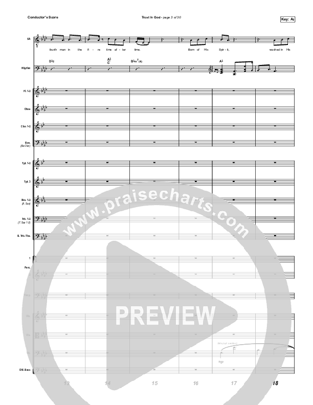 Trust In God (Worship Choir/SAB) Conductor's Score (Elevation Worship / Chris Brown / Arr. Phil Nitz)