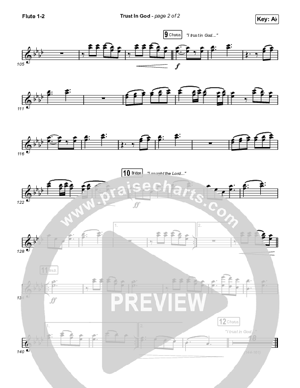 Trust In God (Worship Choir/SAB) Flute 1/2 (Elevation Worship / Chris Brown / Arr. Phil Nitz)