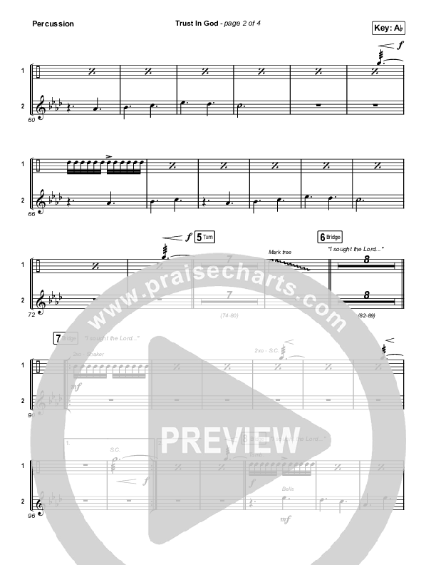 Trust In God (Worship Choir/SAB) Percussion (Elevation Worship / Chris Brown / Arr. Phil Nitz)