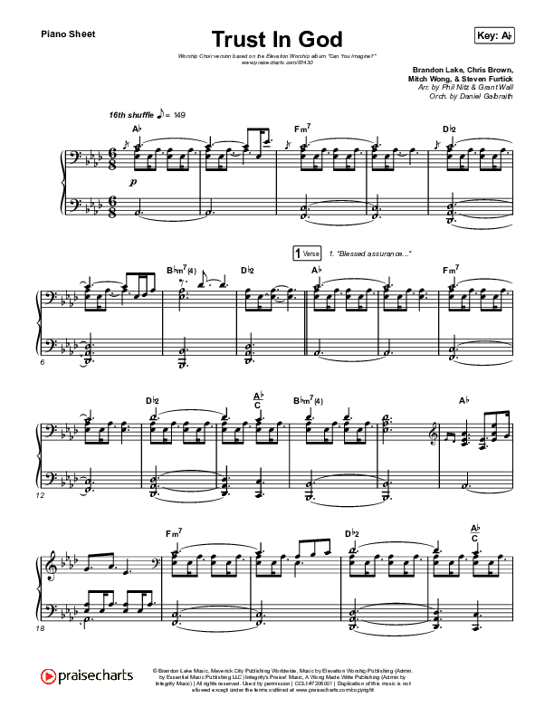 Trust In God (Worship Choir/SAB) Piano Sheet (Elevation Worship / Chris Brown / Arr. Phil Nitz)