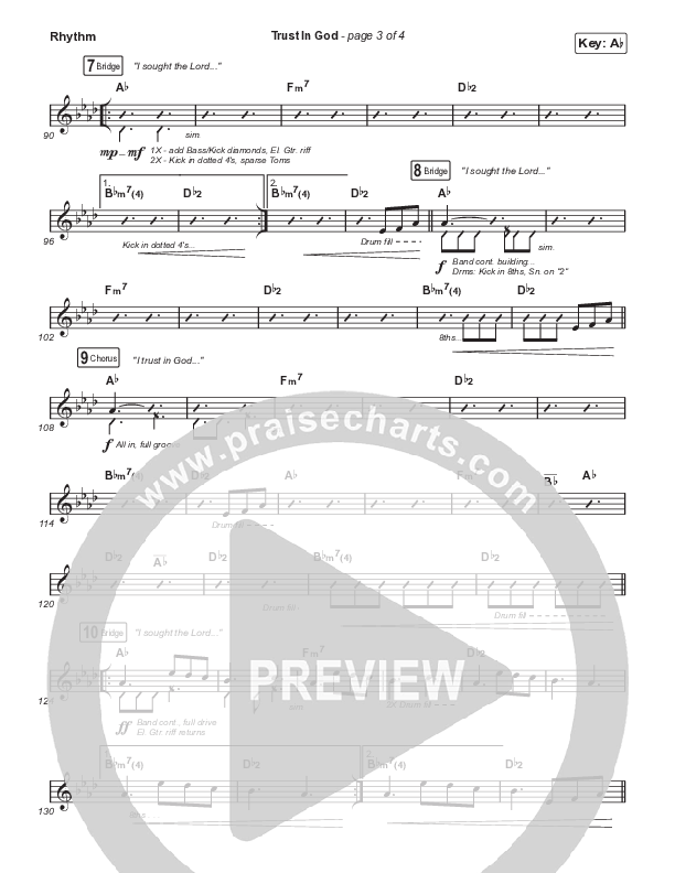 Trust In God (Worship Choir/SAB) Rhythm Chart (Elevation Worship / Chris Brown / Arr. Phil Nitz)