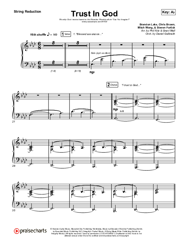 Trust In God (Worship Choir/SAB) String Reduction (Elevation Worship / Chris Brown / Arr. Phil Nitz)
