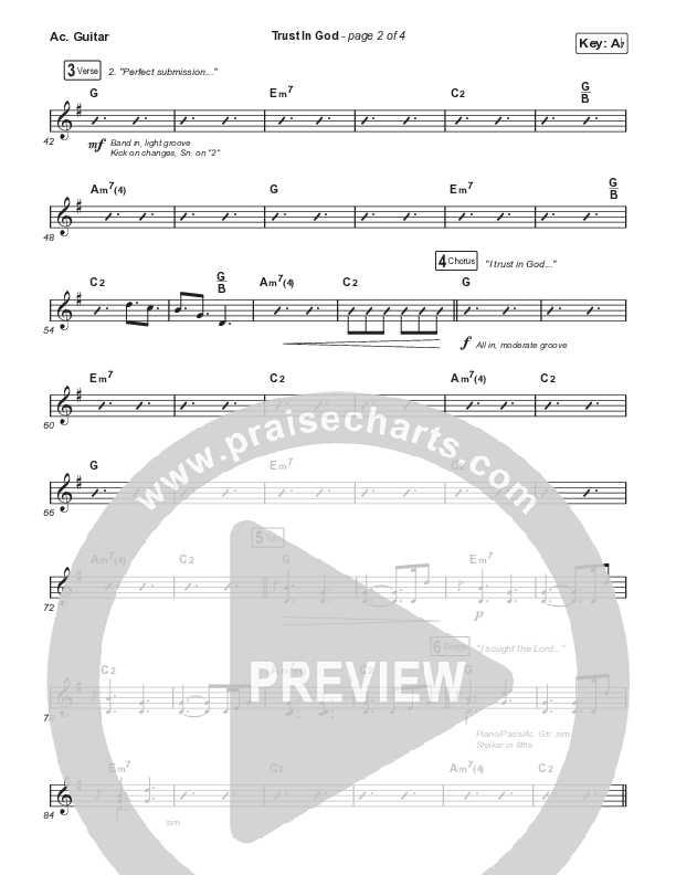 Trust In God (Unison/2-Part) Acoustic Guitar (Elevation Worship / Chris Brown / Arr. Phil Nitz)
