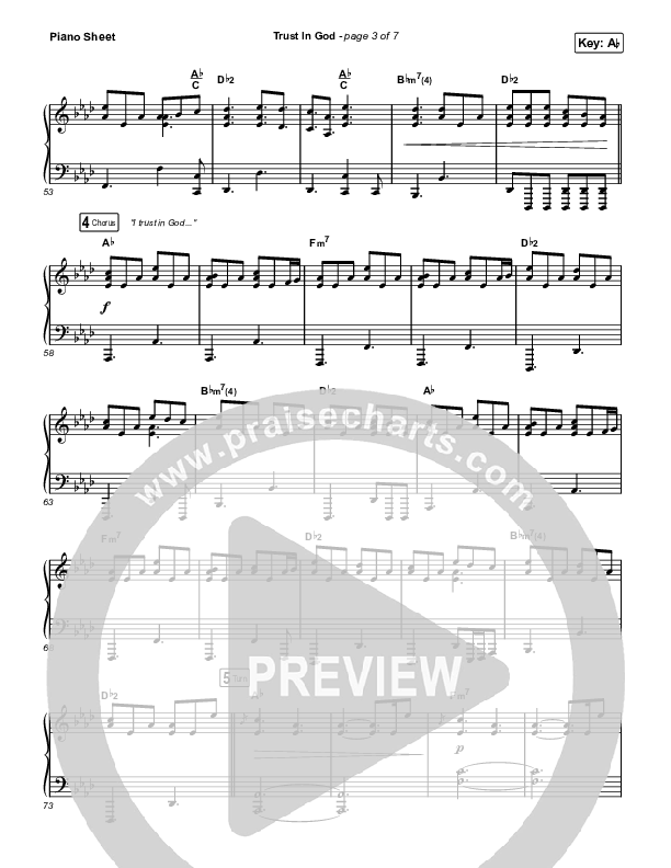 Trust In God (Unison/2-Part) Piano Sheet (Elevation Worship / Chris Brown / Arr. Phil Nitz)