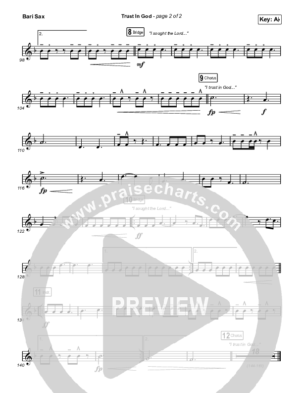 Trust In God (Sing It Now) Bari Sax (Elevation Worship / Chris Brown / Arr. Phil Nitz)
