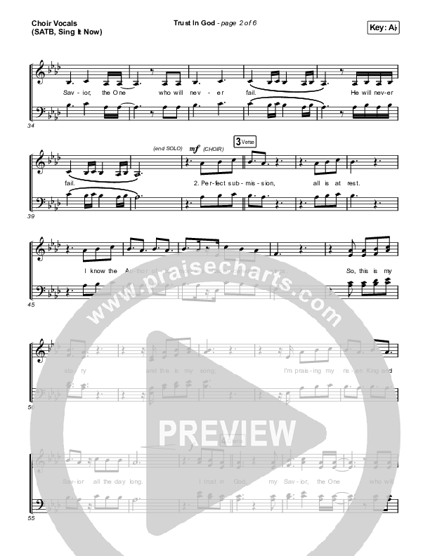 Trust In God (Sing It Now) Choir Sheet (SATB) (Elevation Worship / Chris Brown / Arr. Phil Nitz)