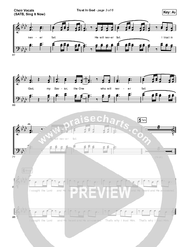 Trust In God (Sing It Now) Choir Sheet (SATB) (Elevation Worship / Chris Brown / Arr. Phil Nitz)
