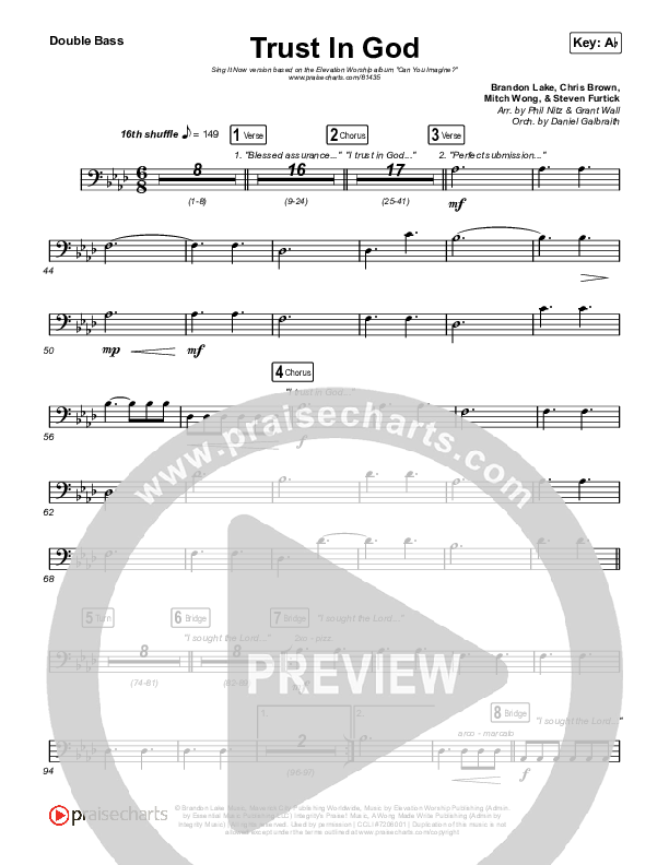 Trust In God (Sing It Now) Double Bass (Elevation Worship / Chris Brown / Arr. Phil Nitz)