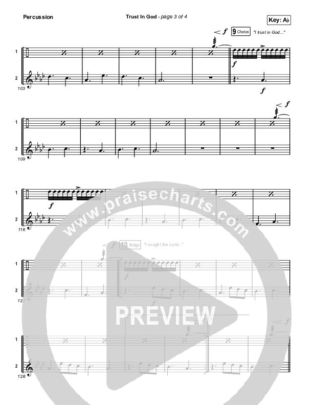 Trust In God (Sing It Now) Percussion (Elevation Worship / Chris Brown / Arr. Phil Nitz)