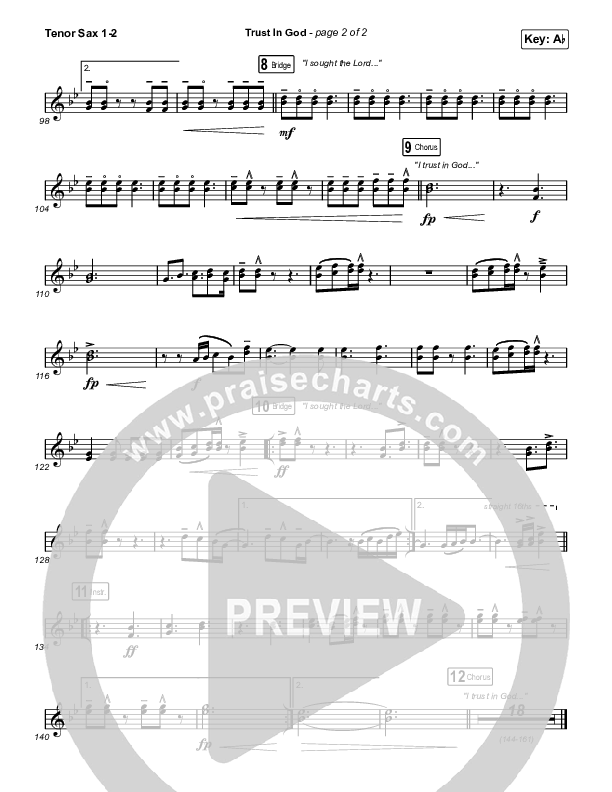 Trust In God (Sing It Now) Tenor Sax 1/2 (Elevation Worship / Chris Brown / Arr. Phil Nitz)