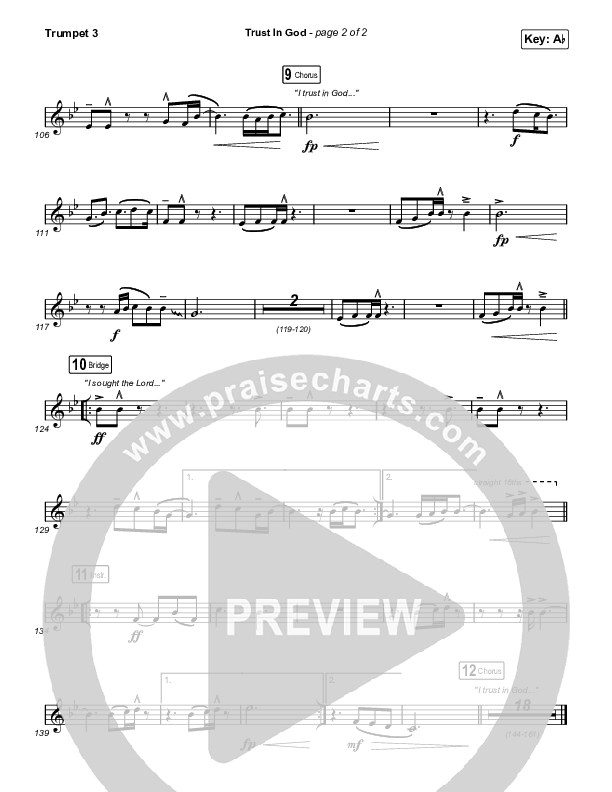 Trust In God (Sing It Now) Trumpet 3 (Elevation Worship / Chris Brown / Arr. Phil Nitz)