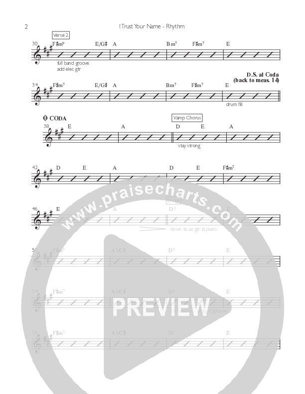 I Trust Your Name Rhythm Chart (Mountain People Worship)