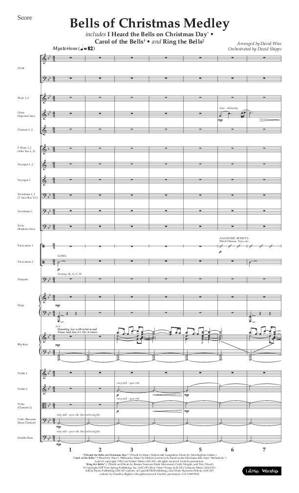 Bells Of Christmas Medley (Choral Anthem SATB) Orchestration (Lifeway Choral / Arr. David Wise)