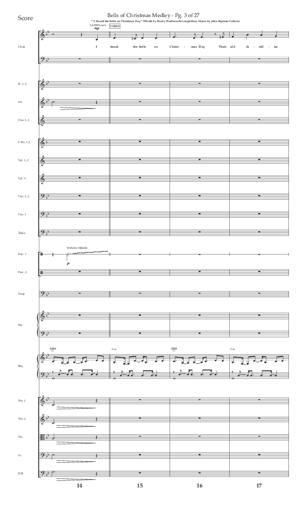Bells Of Christmas Medley (Choral Anthem SATB) Conductor's Score (Lifeway Choral / Arr. David Wise)