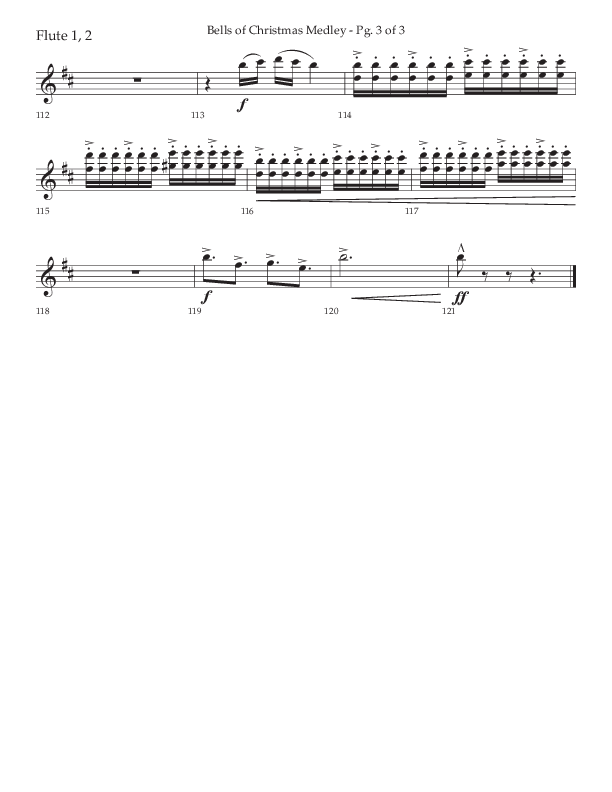 Bells Of Christmas Medley (Choral Anthem SATB) Flute 1/2 (Lifeway Choral / Arr. David Wise)