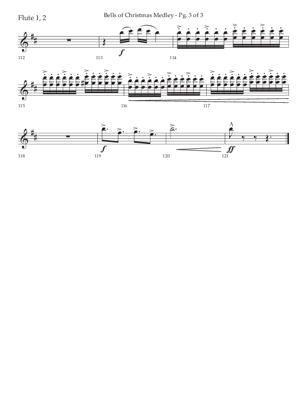 Bells Of Christmas Medley (Choral Anthem SATB) Flute 1/2 (Lifeway Choral / Arr. David Wise)