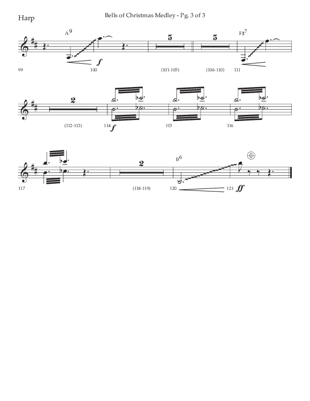 Bells Of Christmas Medley (Choral Anthem SATB) Harp (Lifeway Choral / Arr. David Wise)