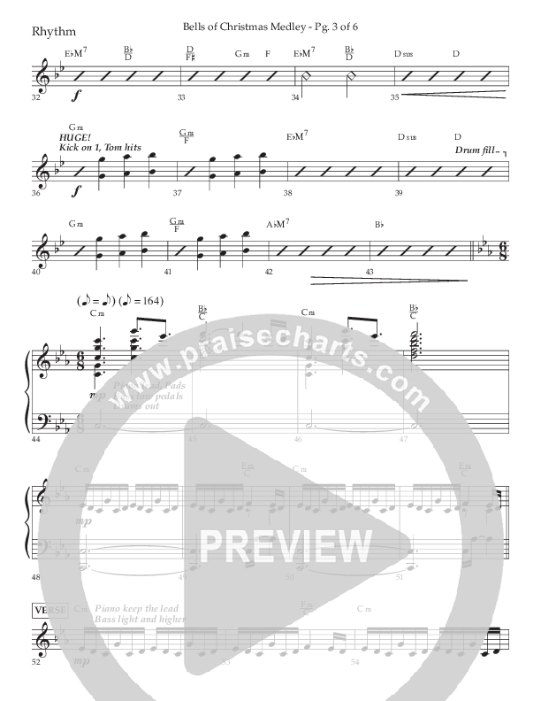 Bells Of Christmas Medley (Choral Anthem SATB) Lead Melody & Rhythm (Lifeway Choral / Arr. David Wise)