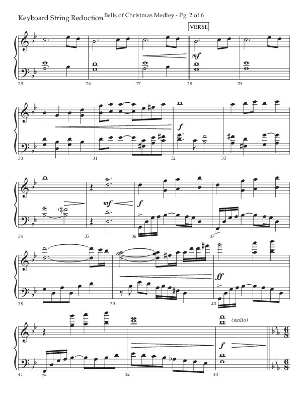 Bells Of Christmas Medley (Choral Anthem SATB) String Reduction (Lifeway Choral / Arr. David Wise)