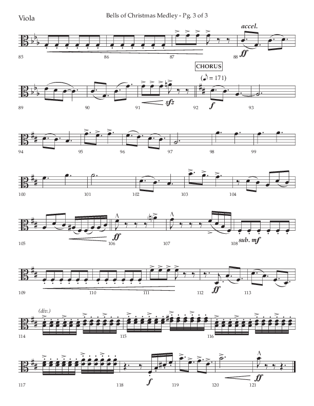Bells Of Christmas Medley (Choral Anthem SATB) Viola (Lifeway Choral / Arr. David Wise)