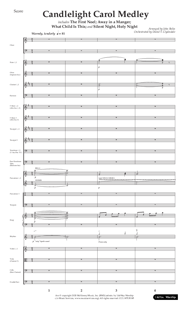 Candlelight Carol Medley (Choral Anthem SATB) Conductor's Score (Lifeway Choral / Arr. John Bolin)