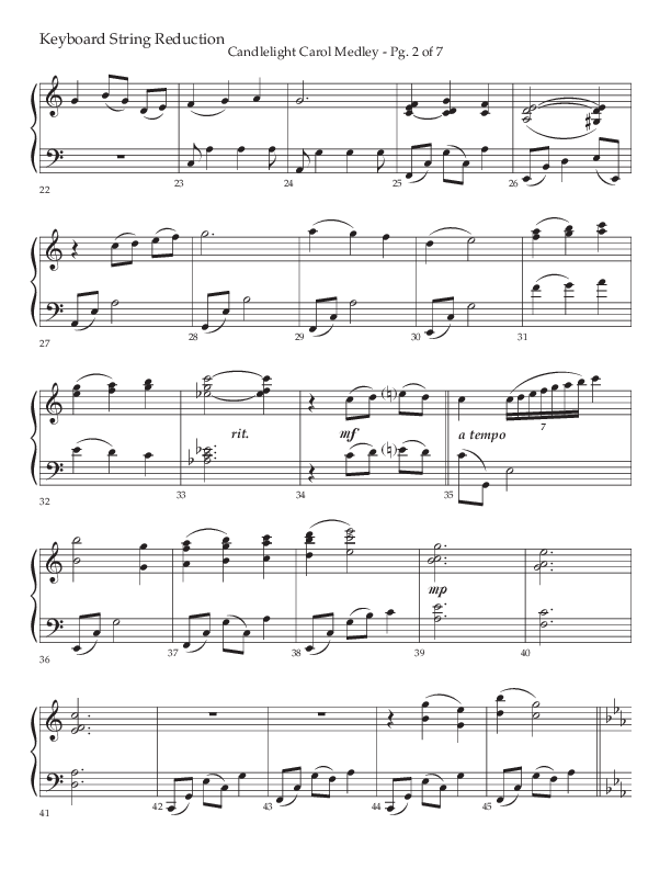 Candlelight Carol Medley (Choral Anthem SATB) String Reduction (Lifeway Choral / Arr. John Bolin)
