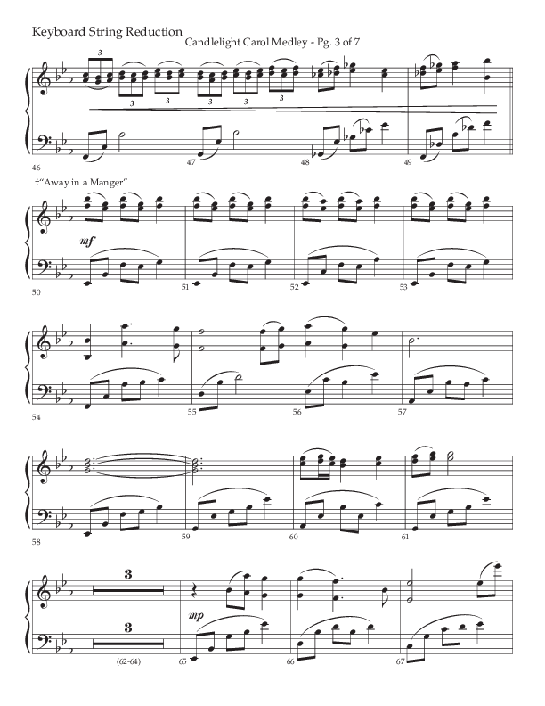 Candlelight Carol Medley (Choral Anthem SATB) String Reduction (Lifeway Choral / Arr. John Bolin)