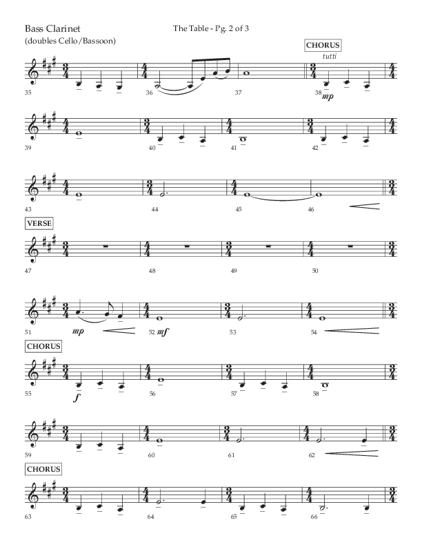 The Table (A Candlelight Communion Service) (Choral Anthem SATB) Bass Clarinet (Lifeway Choral / Arr. Cliff Duren)