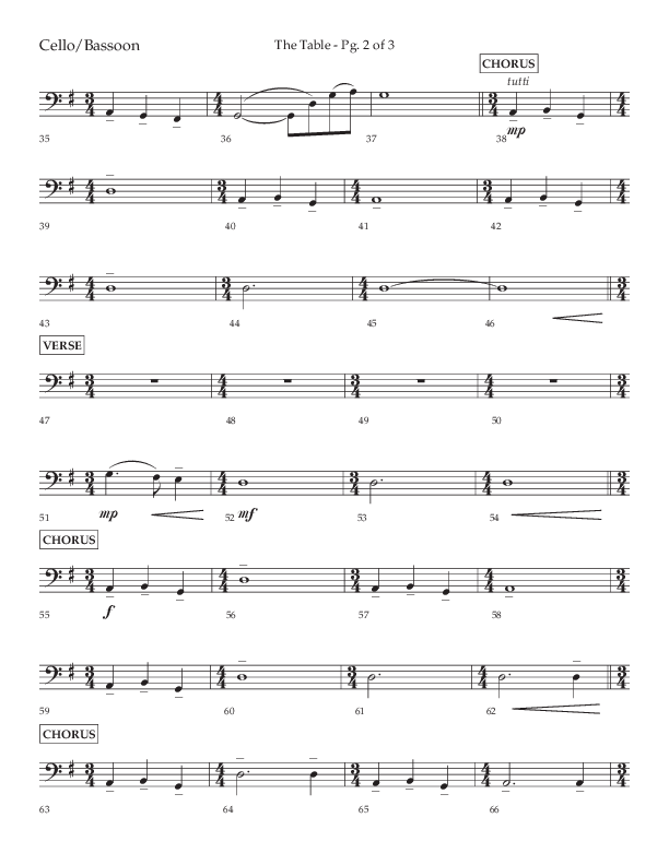 The Table (A Candlelight Communion Service) (Choral Anthem SATB) Cello (Lifeway Choral / Arr. Cliff Duren)