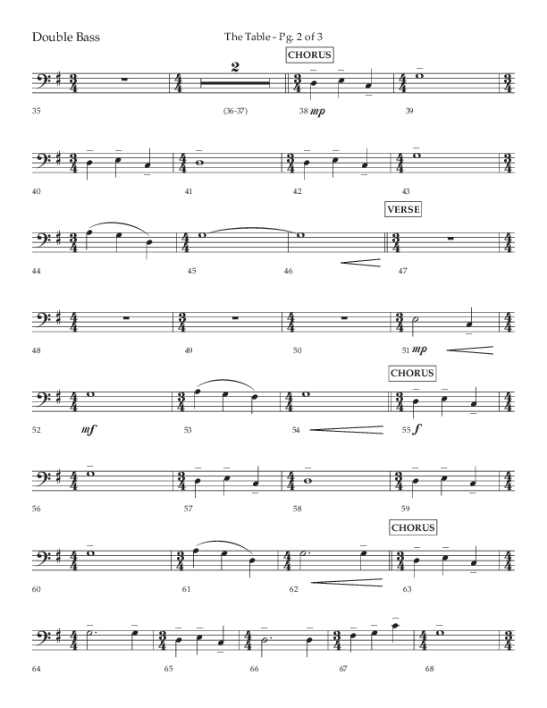 The Table (A Candlelight Communion Service) (Choral Anthem SATB) Double Bass (Lifeway Choral / Arr. Cliff Duren)