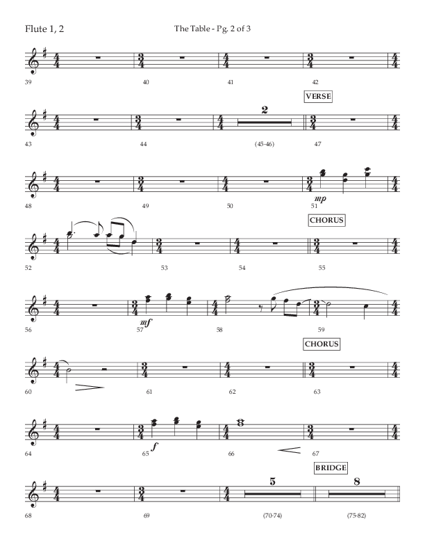The Table (A Candlelight Communion Service) (Choral Anthem SATB) Flute 1/2 (Lifeway Choral / Arr. Cliff Duren)