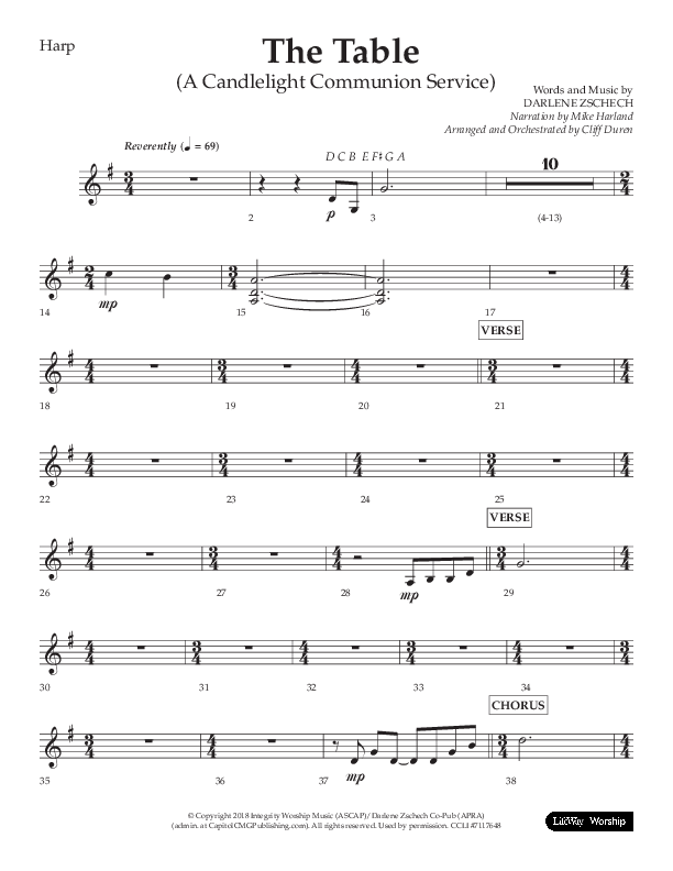 The Table (A Candlelight Communion Service) (Choral Anthem SATB) Harp (Lifeway Choral / Arr. Cliff Duren)
