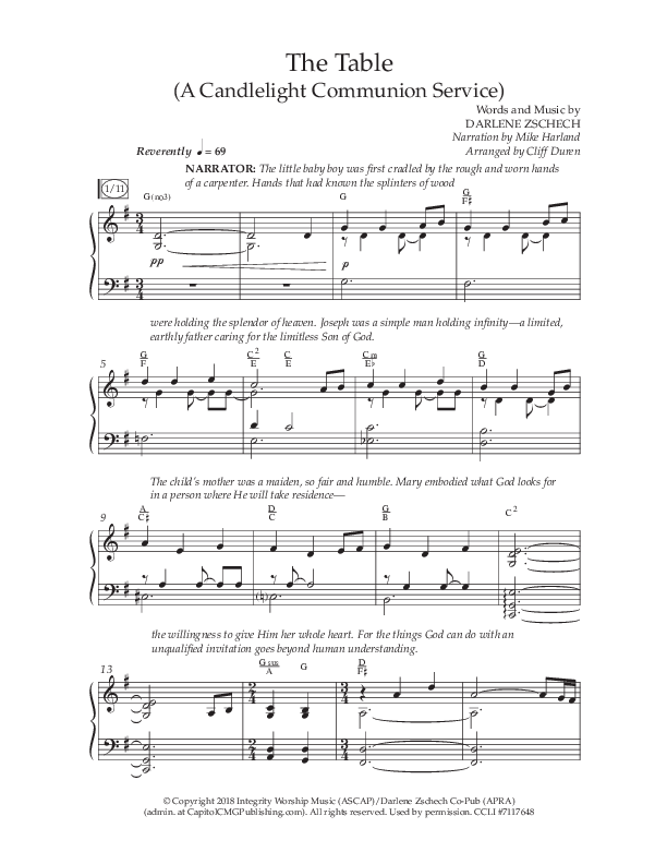 The Table (A Candlelight Communion Service) (Choral Anthem SATB) Anthem (SATB/Piano) (Lifeway Choral / Arr. Cliff Duren)