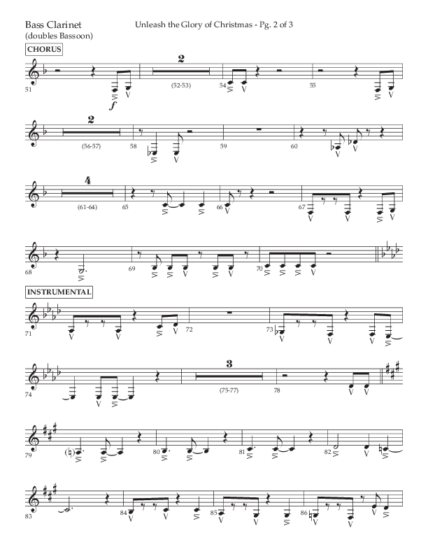 Unleash The Glory Of Christmas (Choral Anthem SATB) Bass Clarinet (Lifeway Choral / Arr. John Bolin)