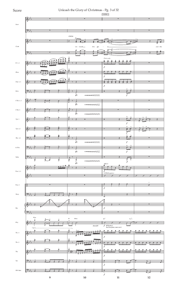 Unleash The Glory Of Christmas (Choral Anthem SATB) Conductor's Score (Lifeway Choral / Arr. John Bolin)